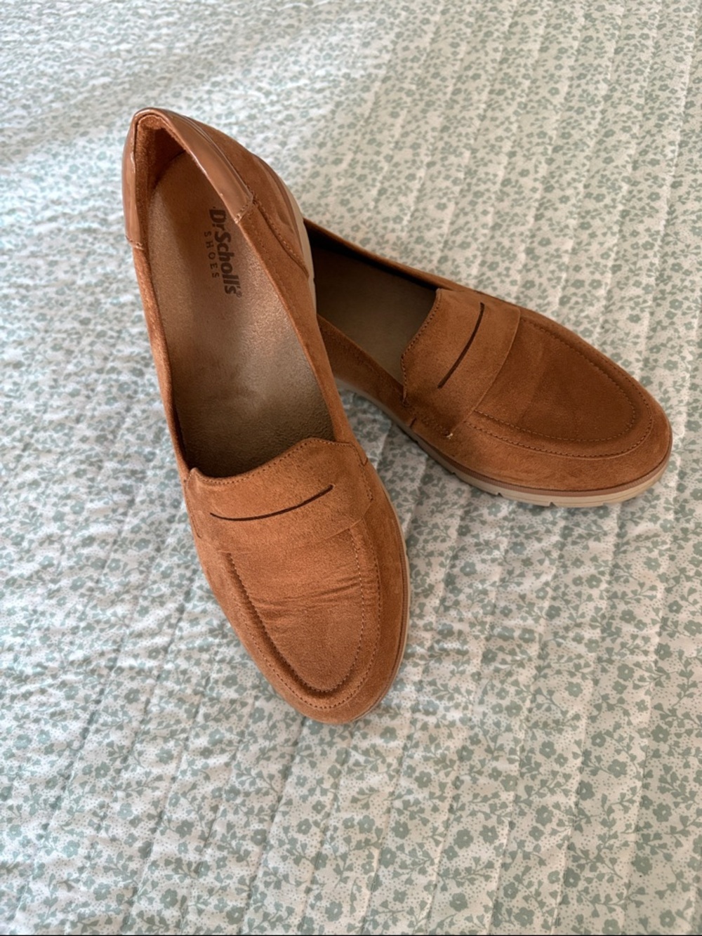 Dr. Scholl's Cognac Suede Penny Loafers